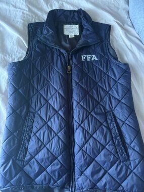 Unbranded Navy Quilted FFA Vest - Sleeveless Zip Front